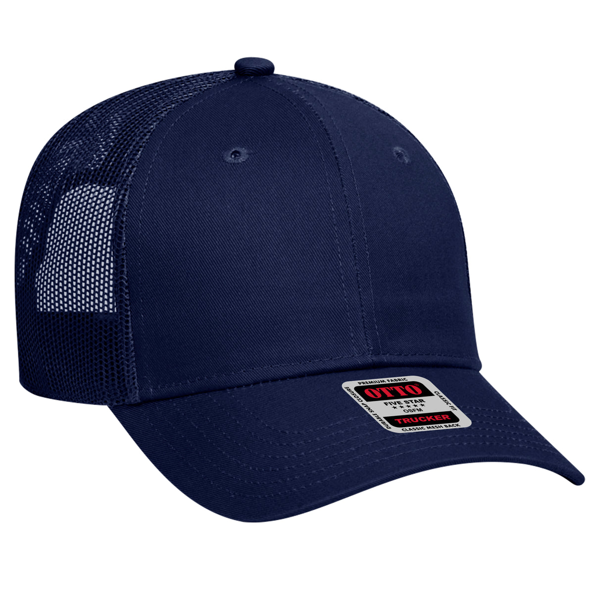 Otto Cap 83-473 6 Panel Low Profile Mesh Back Trucker Hat - Navy