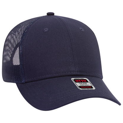 Otto Cap 83-473 6 Panel Low Profile Mesh Back Trucker Hat - Navy