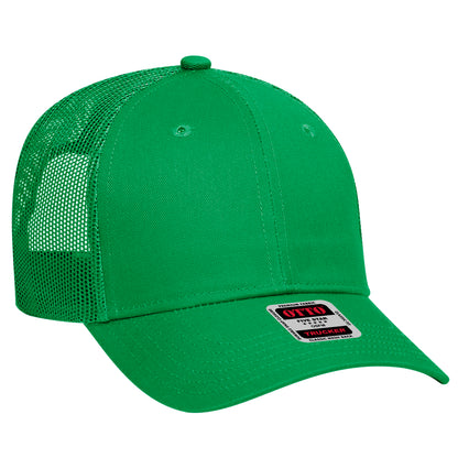 Otto Cap 83-473 6 Panel Low Profile Mesh Back Trucker Hat - Kelly