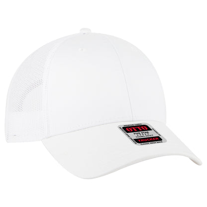 Otto Cap 83-473 6 Panel Low Profile Mesh Back Trucker Hat - White
