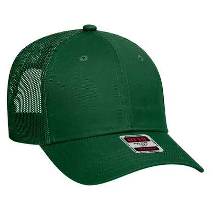 Otto Cap 83-473 6 Panel Low Profile Mesh Back Trucker Hat - Dark Green