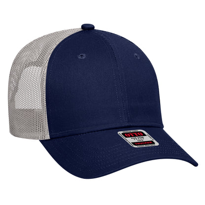 Otto Cap 83-473 6 Panel Low Profile Mesh Back Trucker Hat - Navy/Navy/Gray