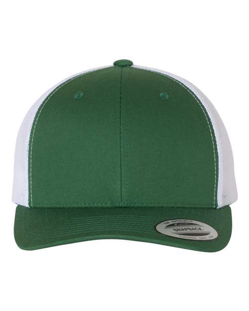 YP Classics Retro Trucker Cap - Evergreen/ White