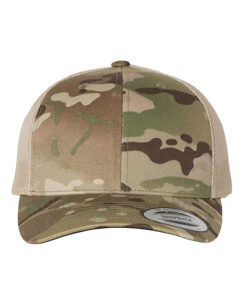 YP Classics Retro Trucker Cap - Multicam Green/ Khaki