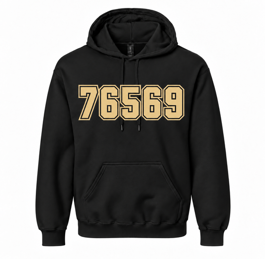 Rogers Eagles 76569 ZIP Code Hoodie - Black / Gold