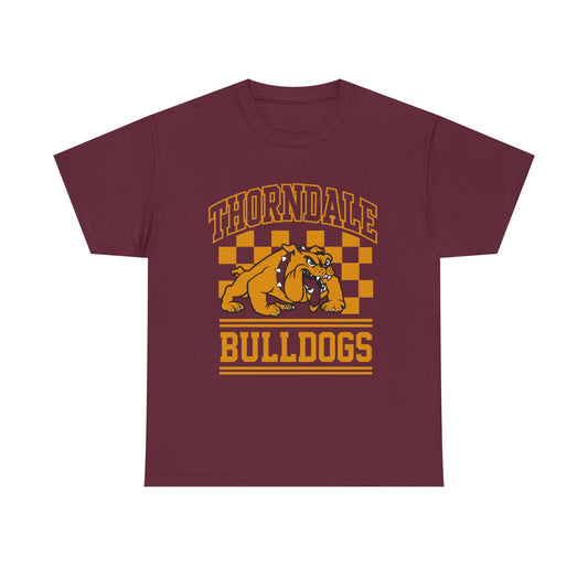 Thorndale Bulldogs Adult T-Shirt — Vintage Mascot School Spirit Tee - Maroon