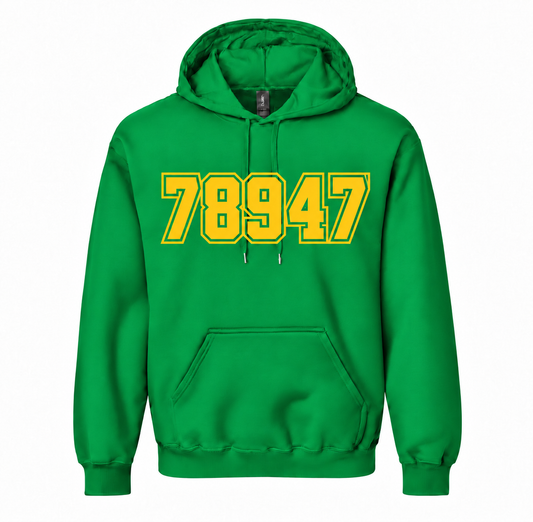 Lexington Eagles 78947 ZIP Code Hoodie - Bright Green / Gold