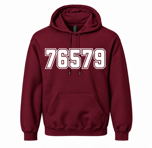 Troy Trojans 76579 ZIP Code Hoodie - Maroon / White
