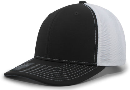 Pacific Headwear Air Mesh Sideline Cap - BLACK/WHITE/BLACK