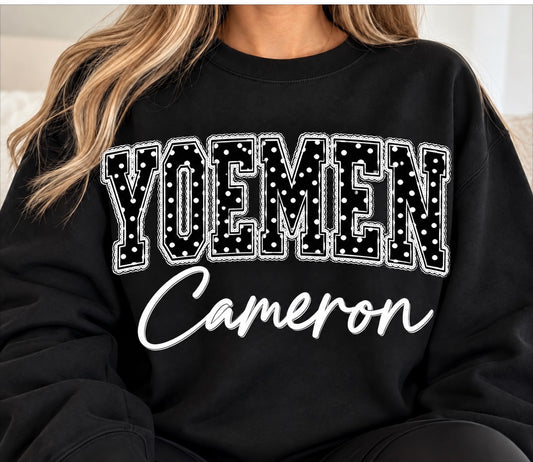 Cameron Yoemen polka dot crewneck sweatshirt, black