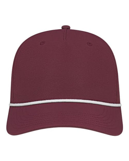 CAP AMERICA Merlot/ White / Adjustable Athletic Rope Cap