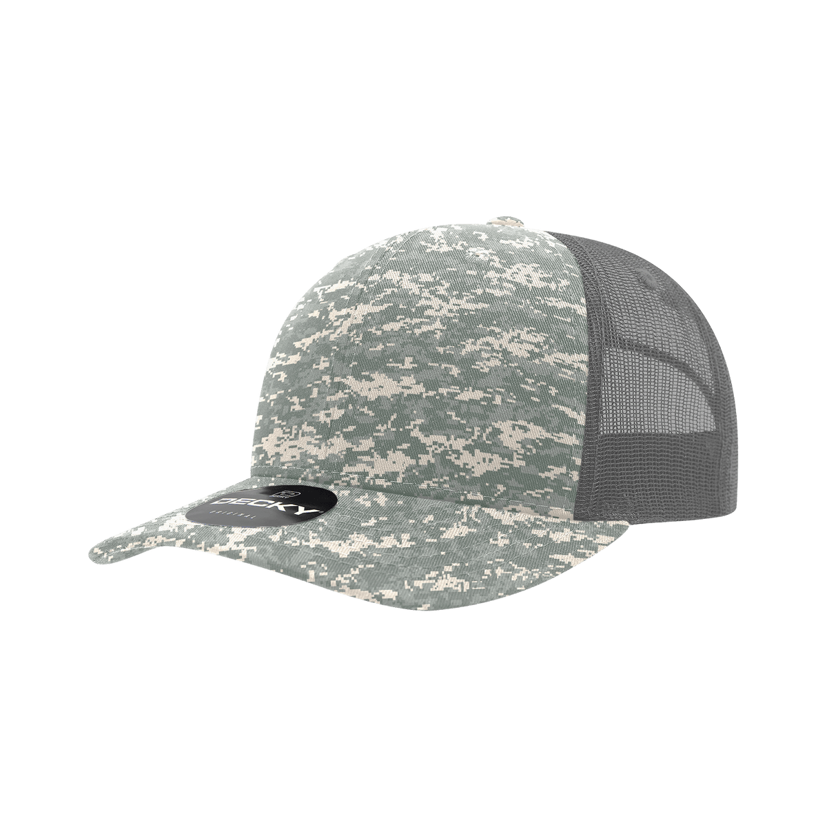 Decky ACU/ACU/Dk Grey (Rip-Stop) / Standard 6 Panel Mid Profile Structured Camo Trucker