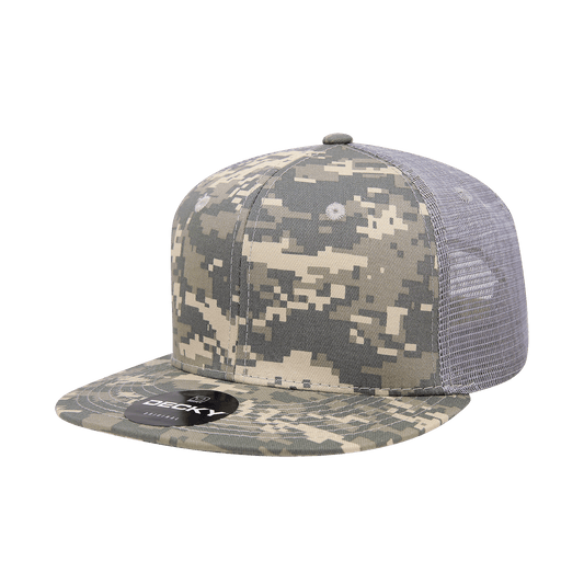 Decky ACU/ACU/GRY / OSFM 6 Panel High Profile Structured Camo Trucker