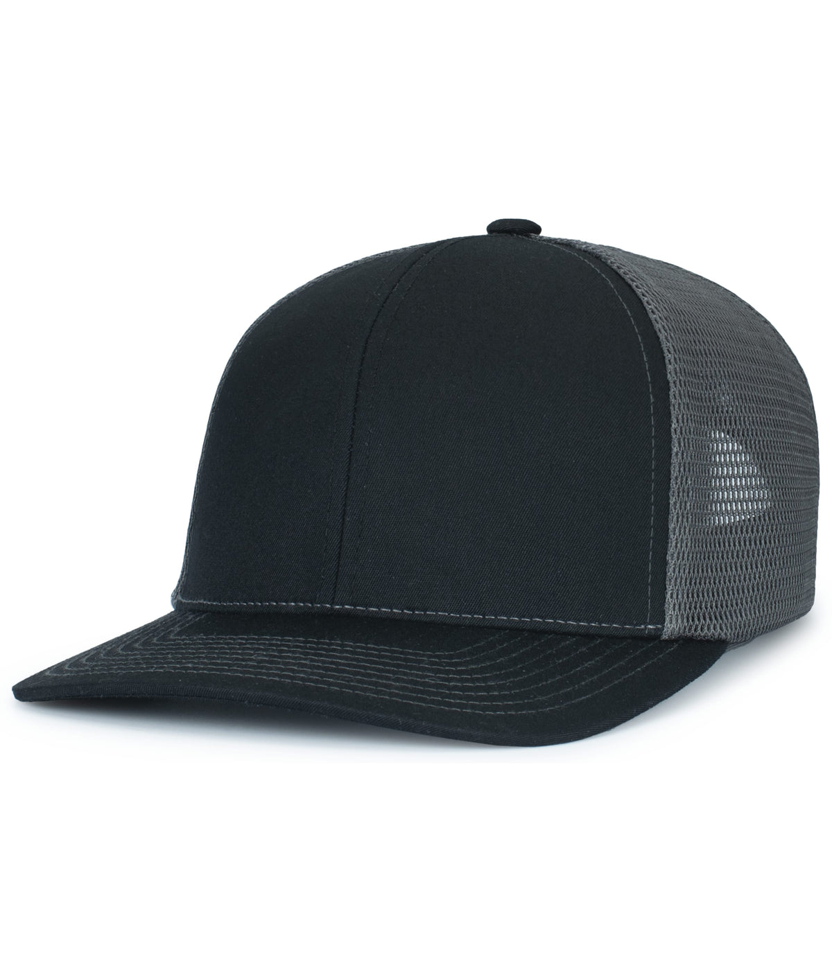 Pacific Headwear BLACK/GRAPHITE/BLACK / OS Contrast Stitch Trucker PacFlex Snapback Cap