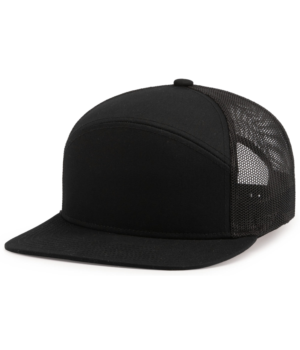 Pacific Headwear BLACK / OS 6-Panel Arch Trucker Snapback Cap