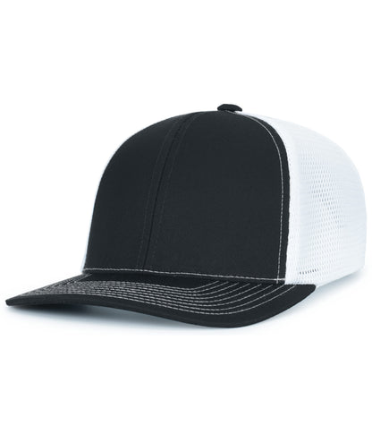 Pacific Headwear BLACK/WHITE/BLACK / OS Contrast Stitch Trucker PacFlex Snapback Cap
