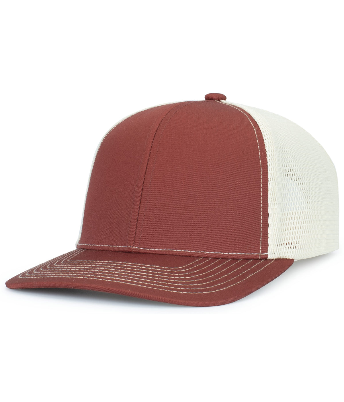 Pacific Headwear BRICK/BEIGE/BRICK / OS Contrast Stitch Trucker PacFlex Snapback Cap