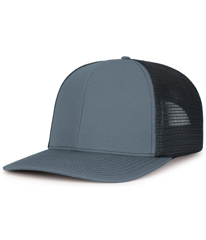 Pacific Headwear GRAPHITE/BLACK/GRAPHITE / OS Contrast Stitch Trucker PacFlex Snapback Cap