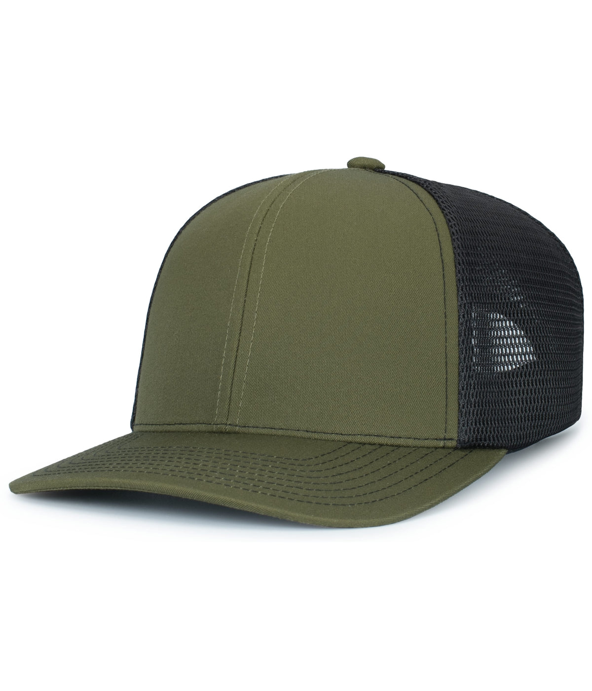 Pacific Headwear MOSS/LT CHARCOAL/MOSS / OS Contrast Stitch Trucker PacFlex Snapback Cap