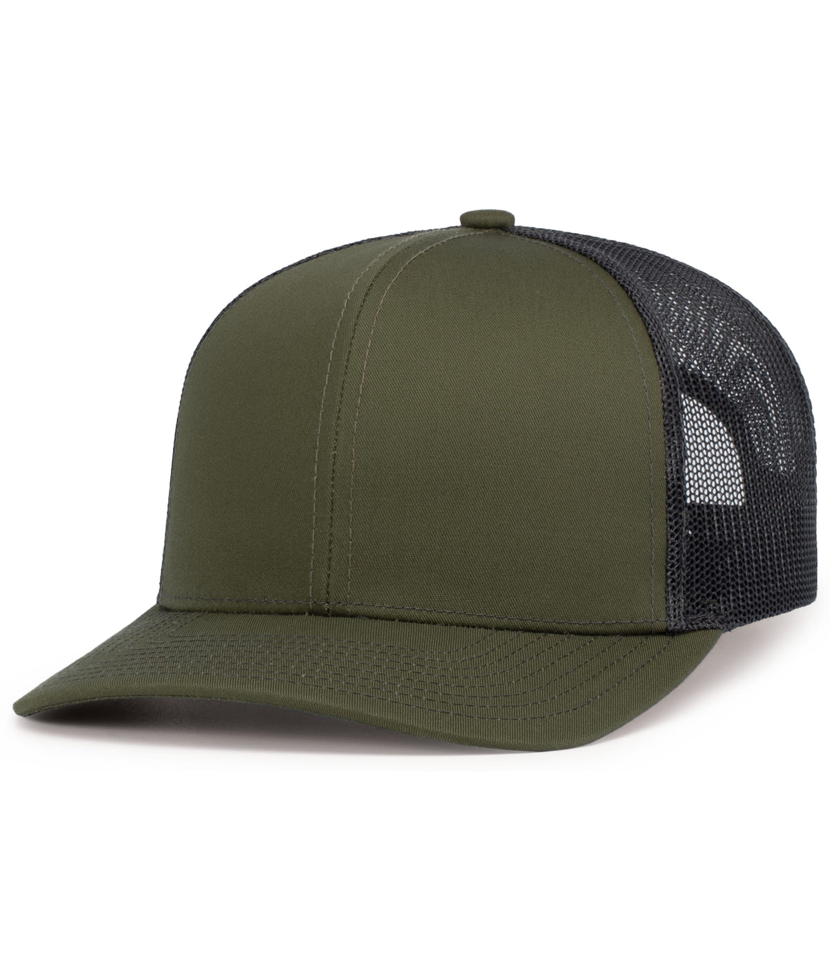 Pacific Headwear MOSS/LT CHARCOAL/MOSS / OS Contrast Stitch Trucker Snapback