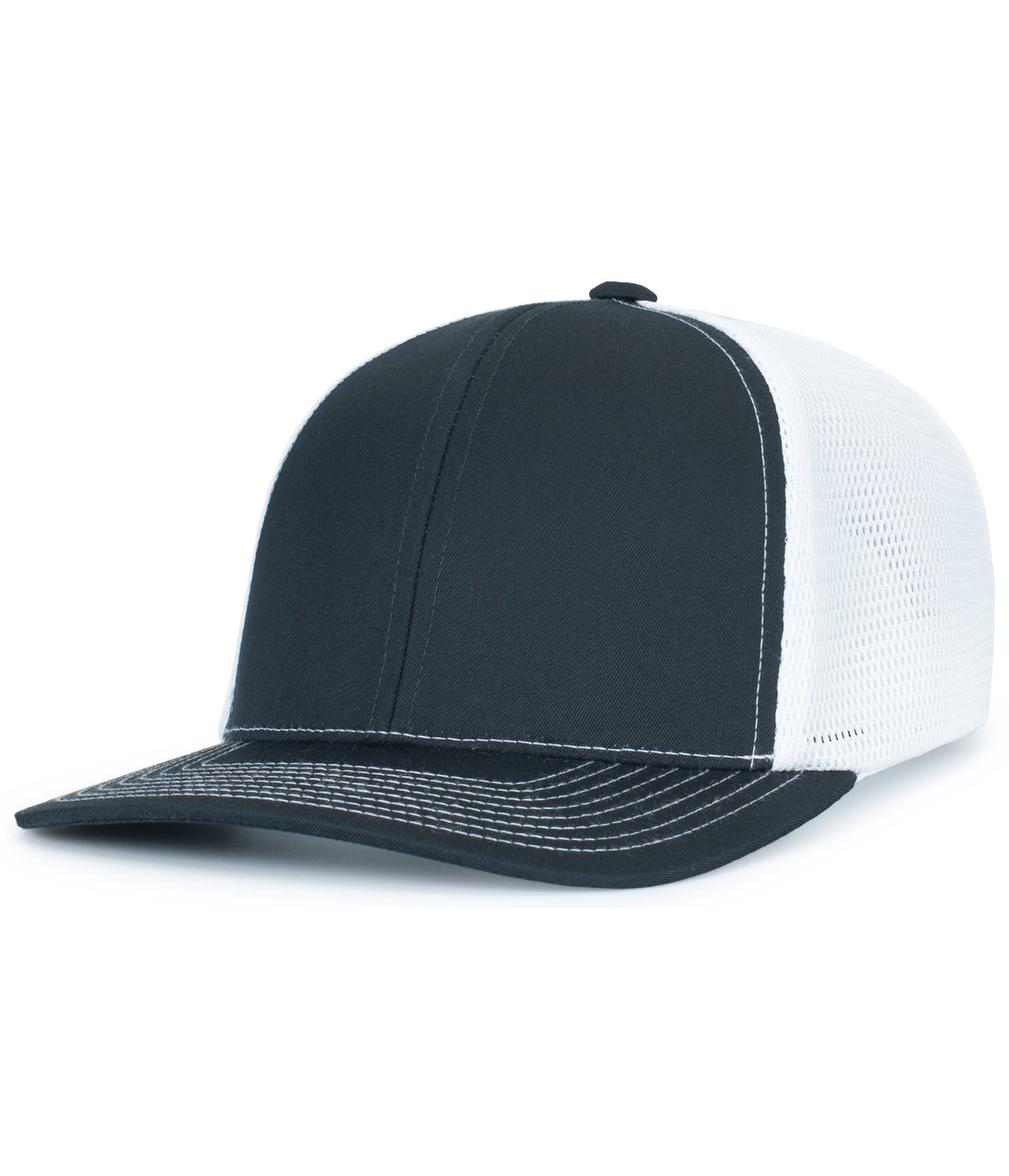 Pacific Headwear NAVY/WHITE/NAVY / OS Contrast Stitch Trucker PacFlex Snapback Cap