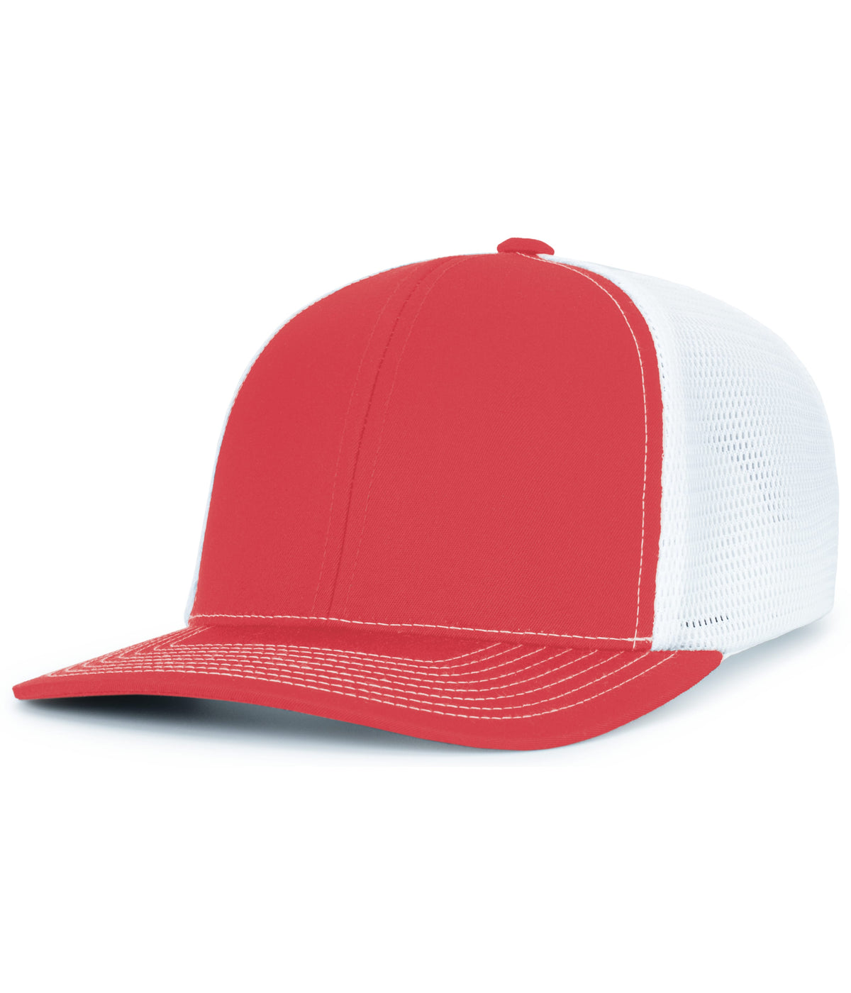 Pacific Headwear RED/WHITE/RED / OS Contrast Stitch Trucker PacFlex Snapback Cap