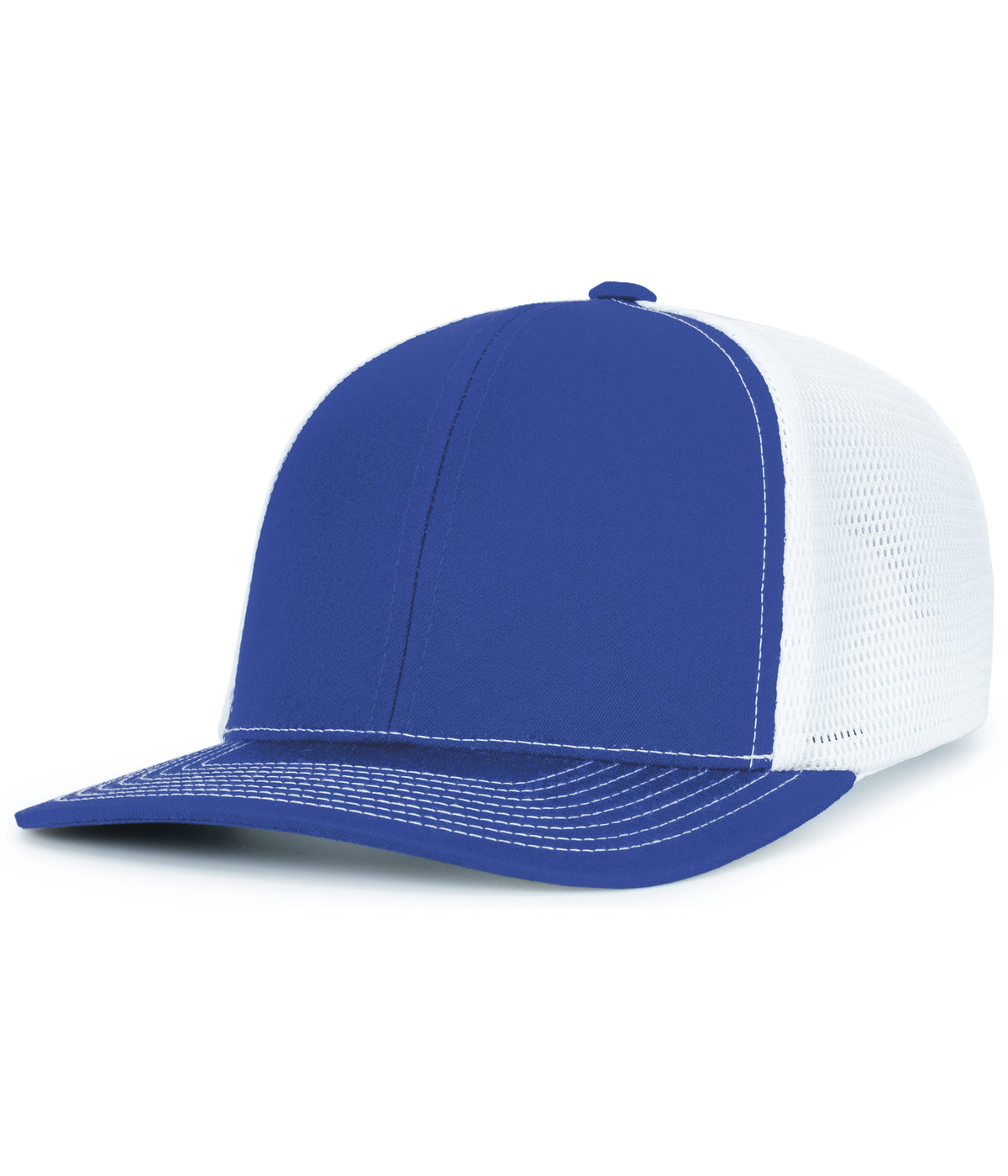 Pacific Headwear ROYAL/WHITE/ROYAL / OS Contrast Stitch Trucker PacFlex Snapback Cap