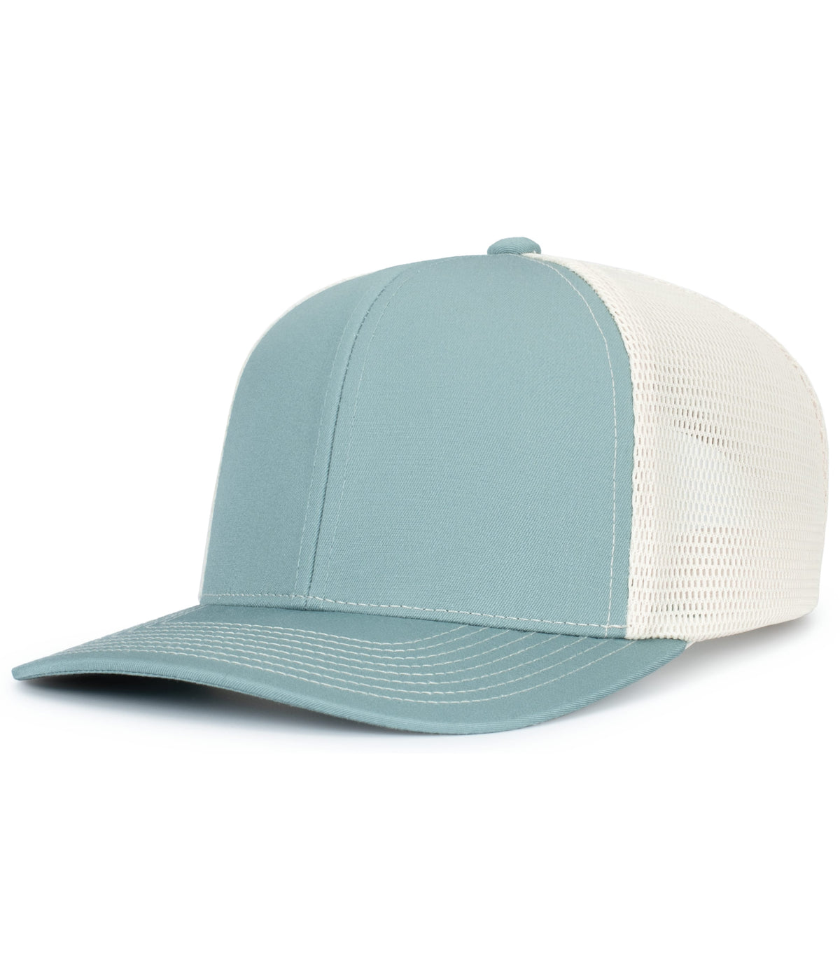 Pacific Headwear SMOKE BLUE/BEIGE/SMOKE BLUE / OS Contrast Stitch Trucker PacFlex Snapback Cap