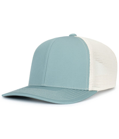 Pacific Headwear SMOKE BLUE/BEIGE/SMOKE BLUE / OS Contrast Stitch Trucker PacFlex Snapback Cap