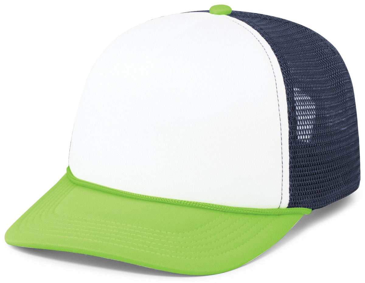 Pacific Headwear WHITE/NAVY/NEON GREEN / OS Foamie Fresh Trucker Cap