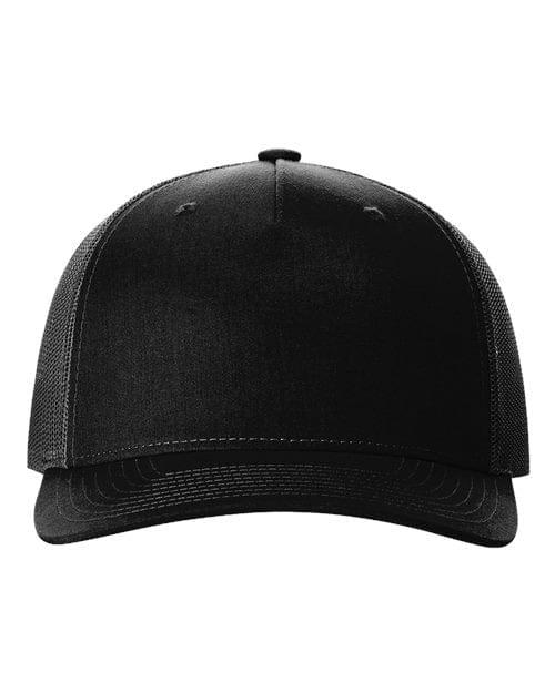 Richardson Black / Adjustable Richardson 112FP Five-Panel Trucker Cap