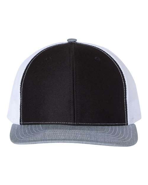 Richardson Black/ White/ Heather Grey / OSFM Richardson 112 Snapback Trucker Cap