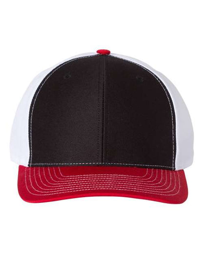 Richardson Black/ White/ Red / Adjustable Richardson 312Twill Back Trucker Cap
