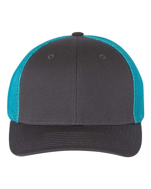 Richardson Charcoal/ Neon Blue / L/XL Richardson 110 R-Flex Trucker Cap
