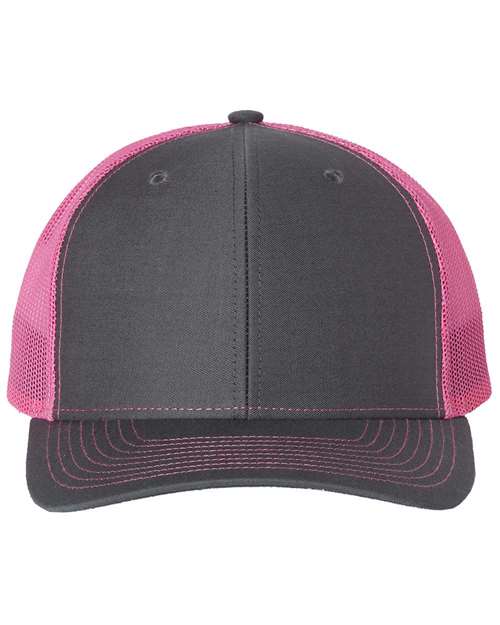 Richardson Charcoal/ Neon Pink / OSFM Richardson 112 Snapback Trucker Cap