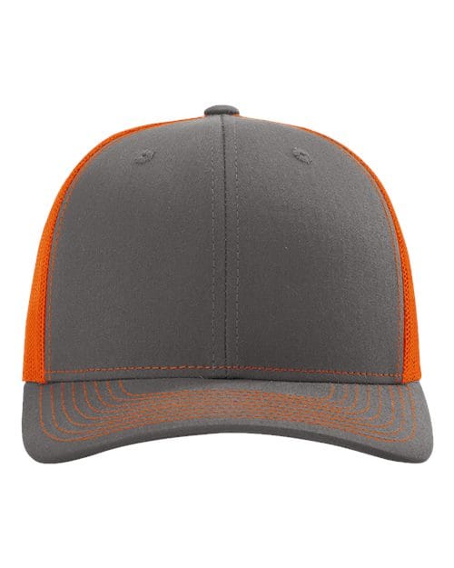 Richardson Charcoal/ Orange / OSFM Richardson 112 Snapback Trucker Cap