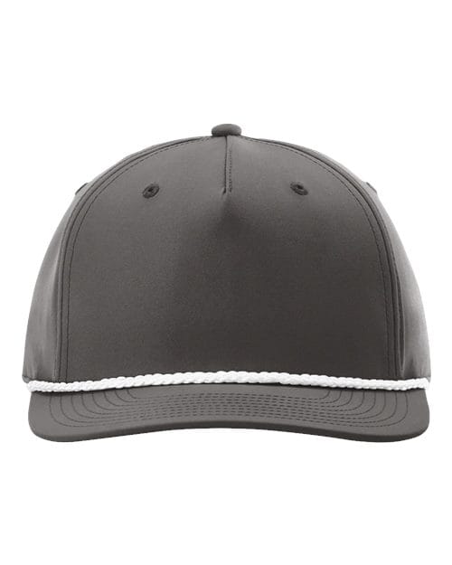 Richardson Dark Grey/ White / Adjustable Richardson 258 Five-Panel Classic Rope Cap
