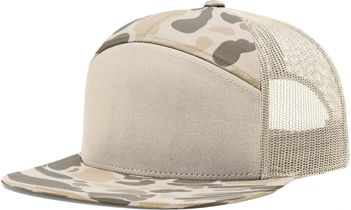 Richardson Harvest Duck Camo/Sandstone Richardson 168P Printed 7 Panel Trucker Hat