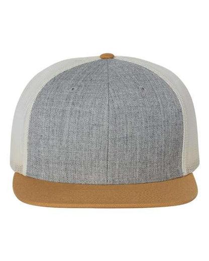 Richardson Heather Grey/ Birch/ Biscuit / Adjustable Richardson 511 Wool Blend Flat Bill Trucker Cap