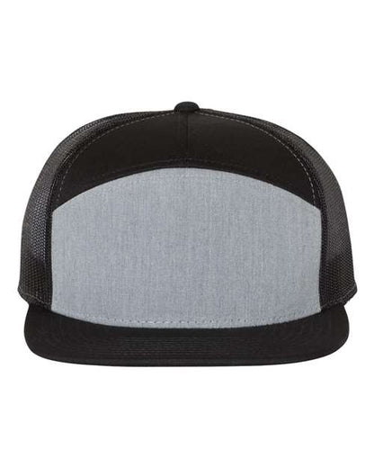Richardson Heather Grey/ Black / Adjustable Richardson 168 Seven-Panel Trucker Cap