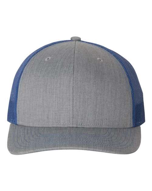 Richardson Heather Grey/ Royal / OSFM Richardson 112 Snapback Trucker Cap