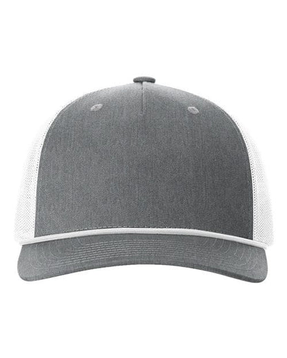 Richardson Heather Grey/ White / Adjustable Richardson 112 FPR Five-Panel Trucker with Rope Cap