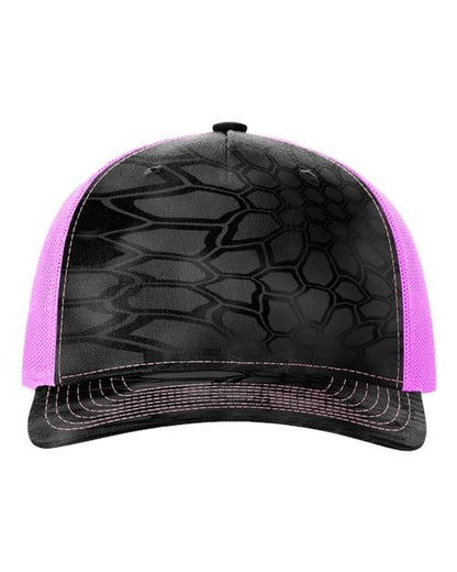 Richardson Kryptek Typhon/ Neon Pink / Adjustable Richardson 112PFP Five-Panel Printed Trucker Cap