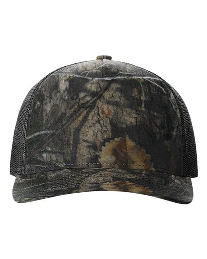 Richardson Mossy Oak Country DNA/ Black / Adjustable Richardson 112PFP Five-Panel Printed Trucker Cap