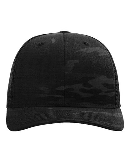 Richardson Mulitcam Black / Adjustable Richardson 112PT Tactical Trucker Cap