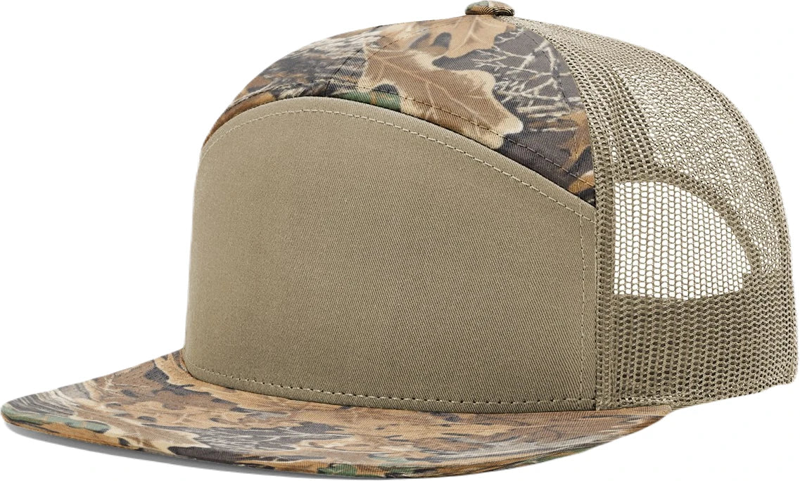 Richardson Realtree Advantage/Khaki Richardson 168P Printed 7 Panel Trucker Hat