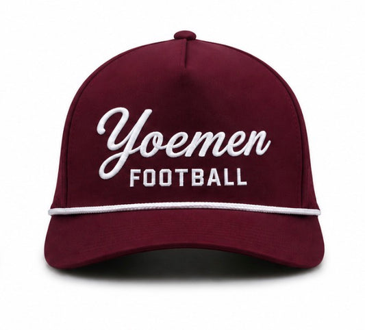 Maroon / White Cameron Yoemen Football rope hat