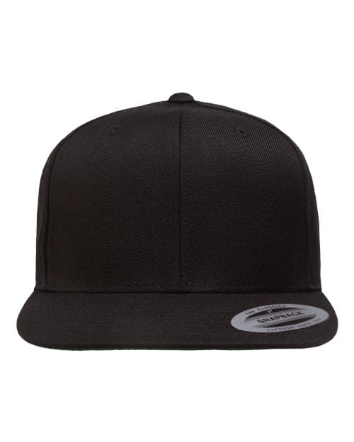 YP Classics Black / Adjustable Premium Flat Bill Snapback Cap