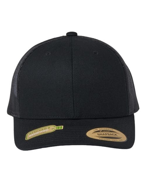YP Classics Black / Adjustable Sustainable Retro Trucker Cap