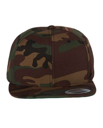 YP Classics Green Camo / Adjustable Premium Flat Bill Snapback Cap